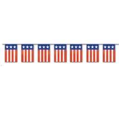 bunting with red white blue flags
