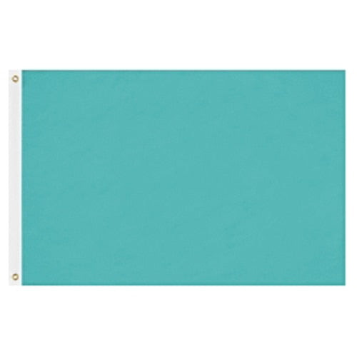 Solid Colored Flags - Premier Nylon in a solid aqua color with reinforced white header and brass grommets for durability.