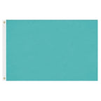 Solid Colored Flags - Premier Nylon in a solid aqua color with reinforced white header and brass grommets for durability.