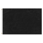 Black solid flag made from durable nylon fabric with reinforced white canvas header and brass grommets, Solid Colored Flags - Premier Nylon.
