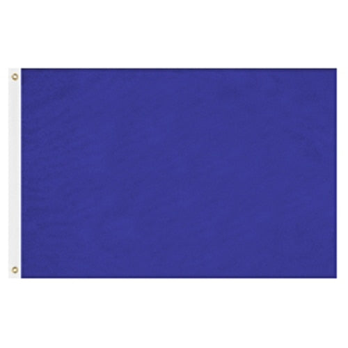 Blue flag made of durable nylon with reinforced white header and brass grommets for easy mounting, Solid Colored Flags - Premier Nylon.