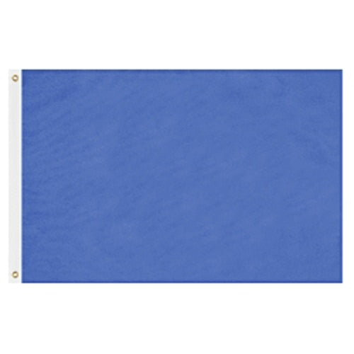 Solid Colored Flags - Premier Nylon in solid blue with reinforced grommets and white header for durability and easy hanging.