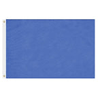 Solid Colored Flags - Premier Nylon in solid blue with reinforced grommets and white header for durability and easy hanging.