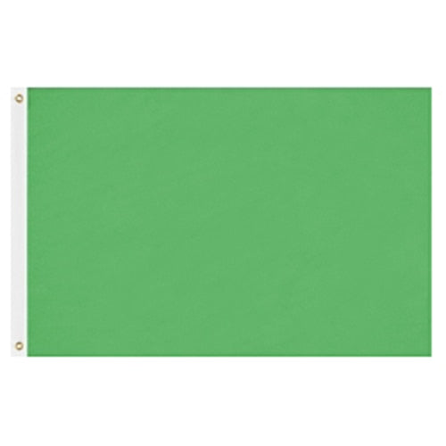 Green flag made of durable nylon with reinforced grommets for easy hanging, Solid Colored Flags - Premier Nylon.