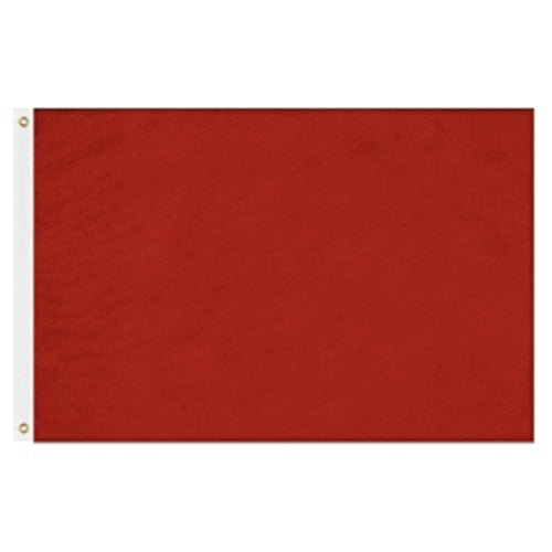 Red rectangular flag with white hoist edge and brass grommets made of durable fabric for outdoor use, Solid Colored Flags - Premier Nylon.