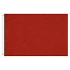 Red rectangular flag with white hoist edge and brass grommets made of durable fabric for outdoor use, Solid Colored Flags - Premier Nylon.