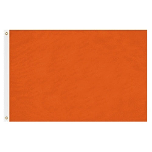 Bright orange flag made of durable nylon with white header and metal grommets, Solid Colored Flags - Premier Nylon.