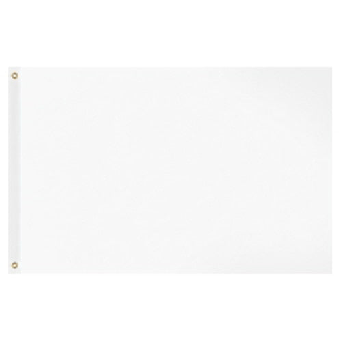 White solid colored flag made from durable nylon material with reinforced edges and metal grommets, Solid Colored Flags - Premier Nylon.
