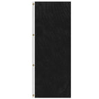 Solid Tall Advertising Flags in black with white trim and metal grommets for easy mounting and durability.