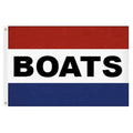 red white blue flag boats