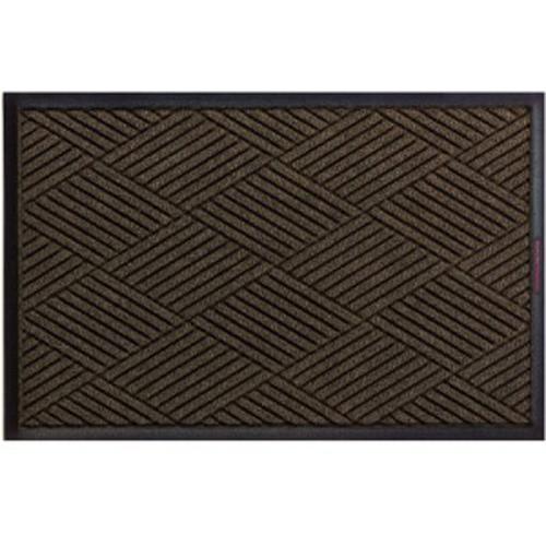 Dark brown textured entrance mat with a geometric pattern, designed for durability and slip resistance, Waterhog Eco Premier Mats.