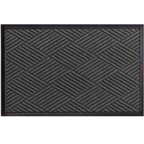 Waterhog Eco Premier Mats in gray ash color featuring a textured geometric pattern for durable indoor or outdoor use.