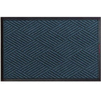 Waterhog Eco Premier Mats in indigo color with a textured geometric pattern and durable border for high-traffic areas.