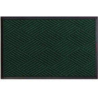 Waterhog Eco Premier Mats in dark green with a textured geometric pattern and black border for indoor or outdoor use.