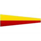 Nautical Signal Flags triangular flag with horizontal yellow and red stripes representing maritime communication.