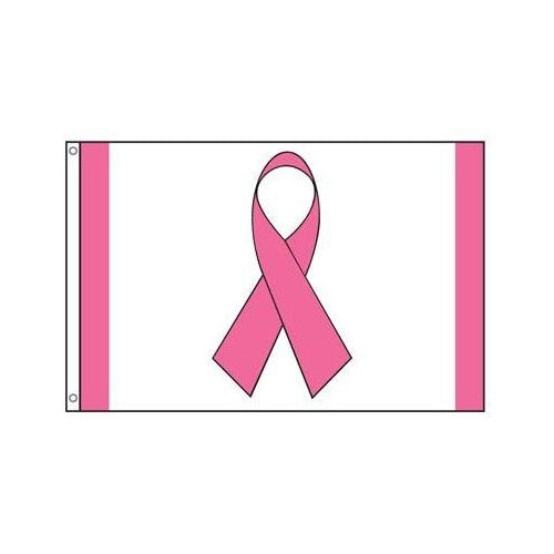 pink ribbon awareness flag