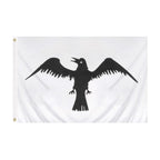 black bird flag on white background