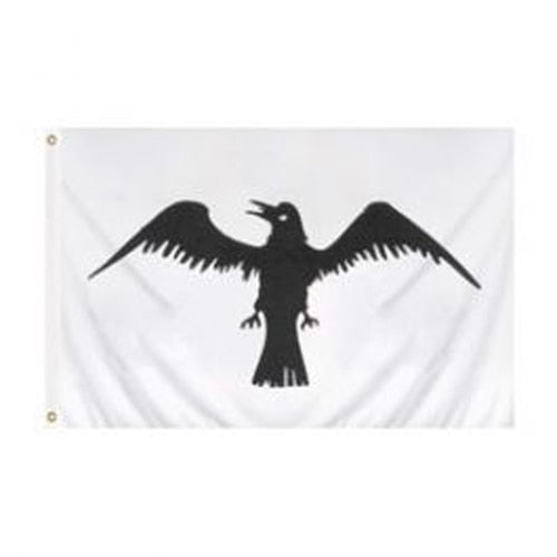 black bird flag on white background