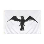 black bird flag on white background