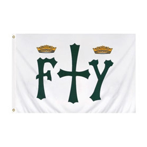 F Y flag with crowns and cross