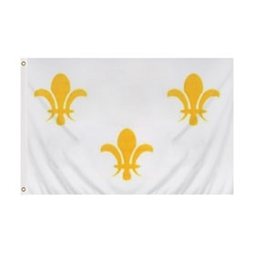 white flag with yellow fleurs de li