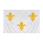 white flag with yellow fleurs de li