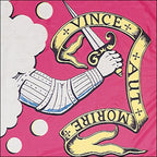 armored arm holding sword banner