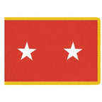 Army Major General Officer Flags featuring a red background with two white stars and a yellow border trim