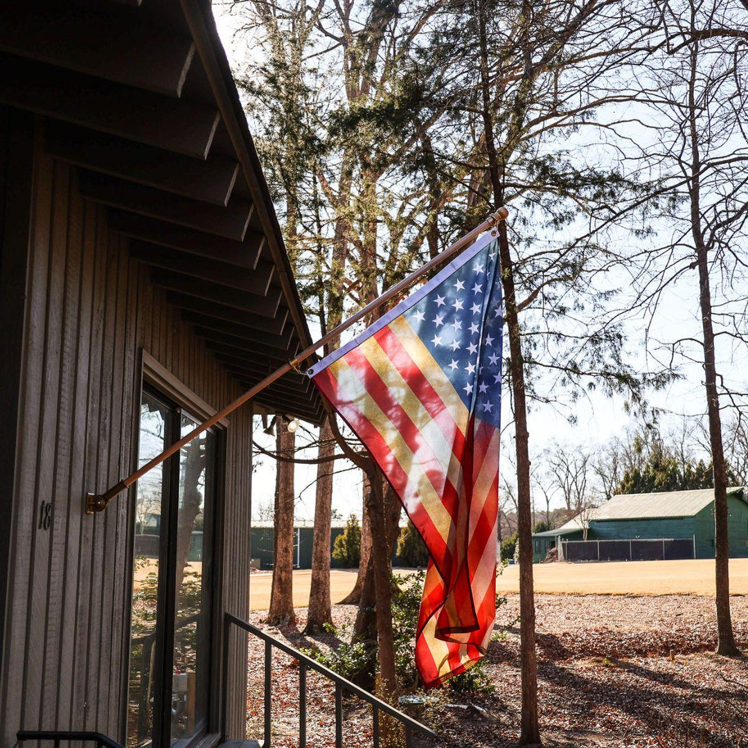 tea stained American flag full view