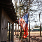tea stained American flag full view