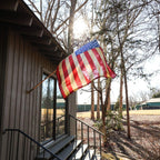 tea stained American flag waving