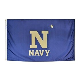 navy flag with logo and star