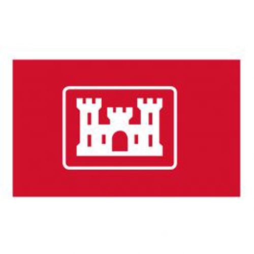 red flag with white castle logo