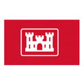red flag with white castle logo