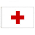 red cross flag on white background