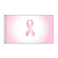 Pink ribbon awareness flag