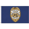 police department flag with badge