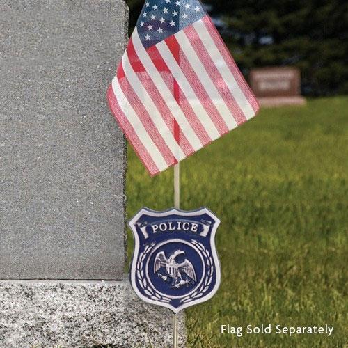 police badge with american flag