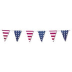 red white blue pennant banners