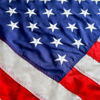 Close-up of Annin Signature U.S. flag with embroidered stars and stitched stripes