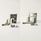 metal bracket with bolts and chain
