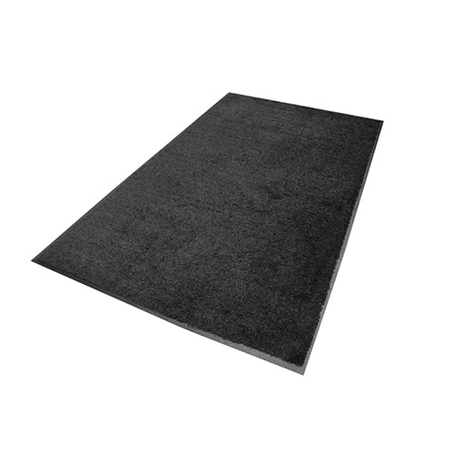 black rug with plush texture