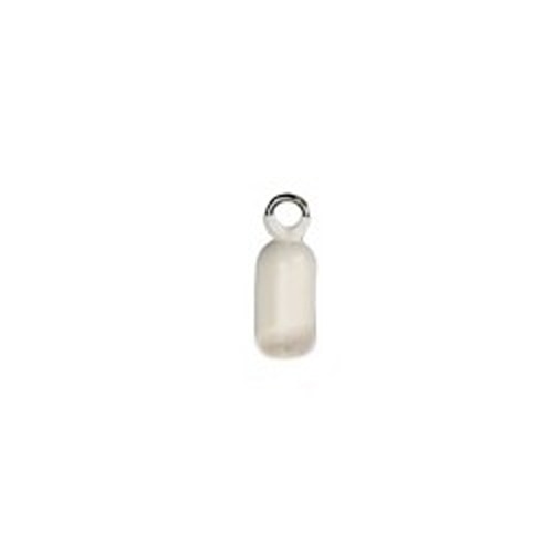 white oval pendant with loop