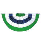 Green and Blue Custom Pleated Fan