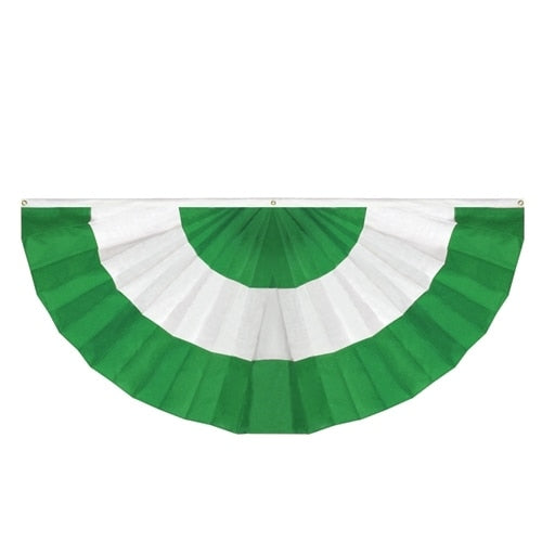 Green and white Custom Pleated Fan