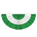 Green and white Custom Pleated Fan