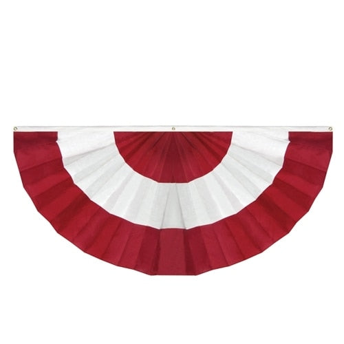 Red and White Custom Pleated Fan