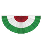 Green and Red Pleated Fan