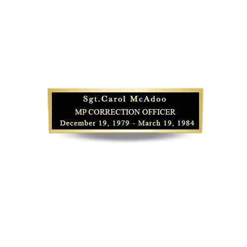 Sgt Carol McAdoo memorial plaque