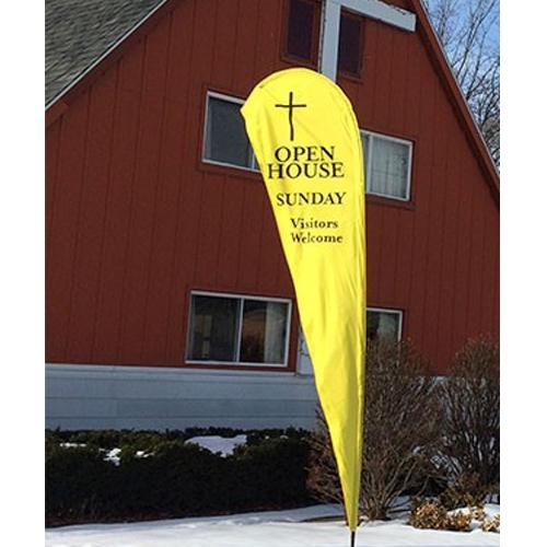open house sunday flag sign